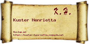Kuster Henrietta névjegykártya